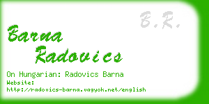 barna radovics business card